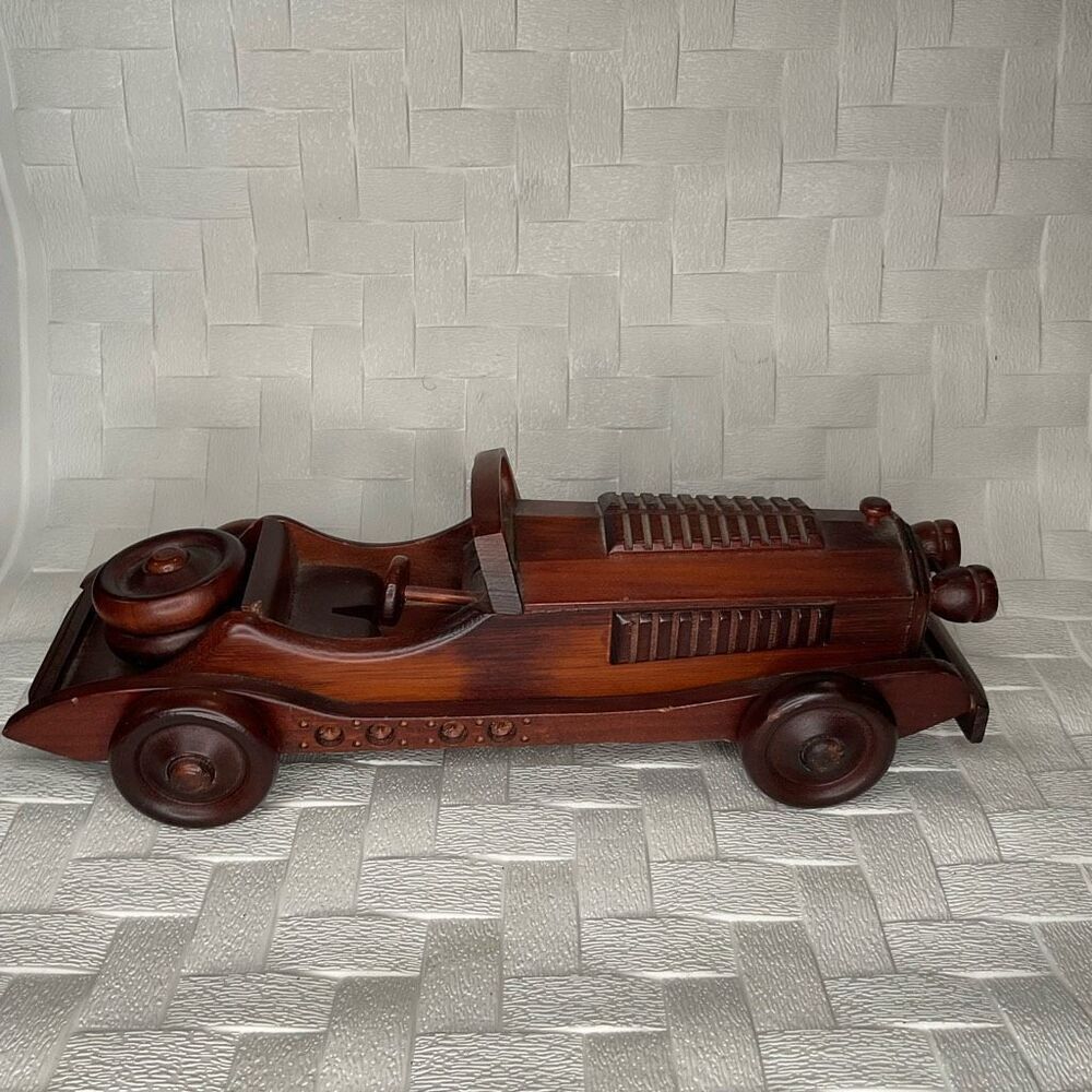 Vintage Red Wood Decor Replica Model Car 1931 Mercedes SSKL? AS IS